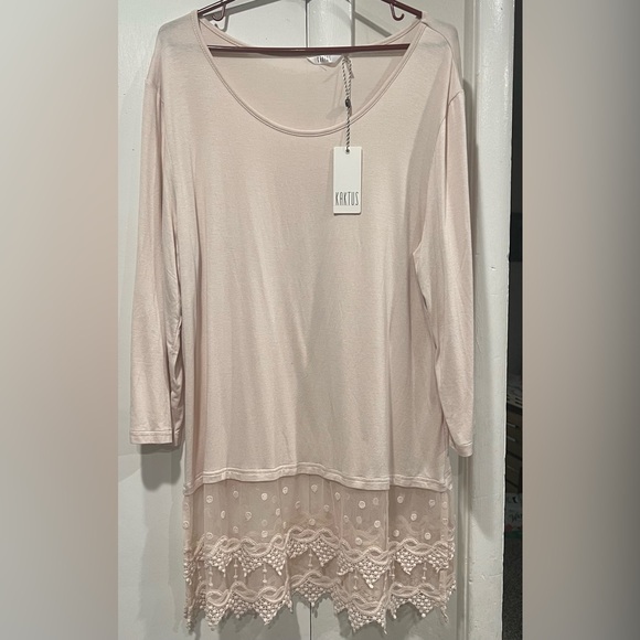 NWT Kaktus Cream Lace Loose Knit blouse tunic - Picture 3 of 8